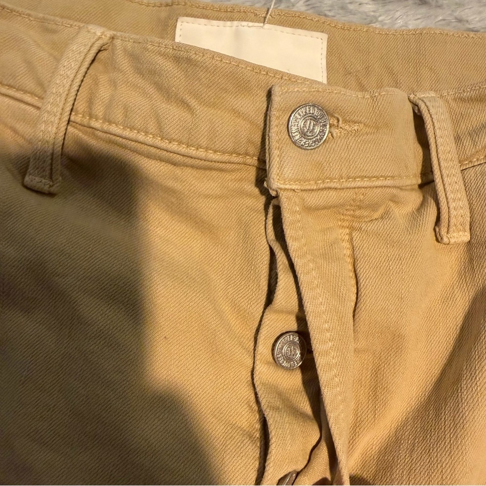 MOTHER Denim Cut Off Shorts Jorts Tan Sz 27 - Picture 4 of 11